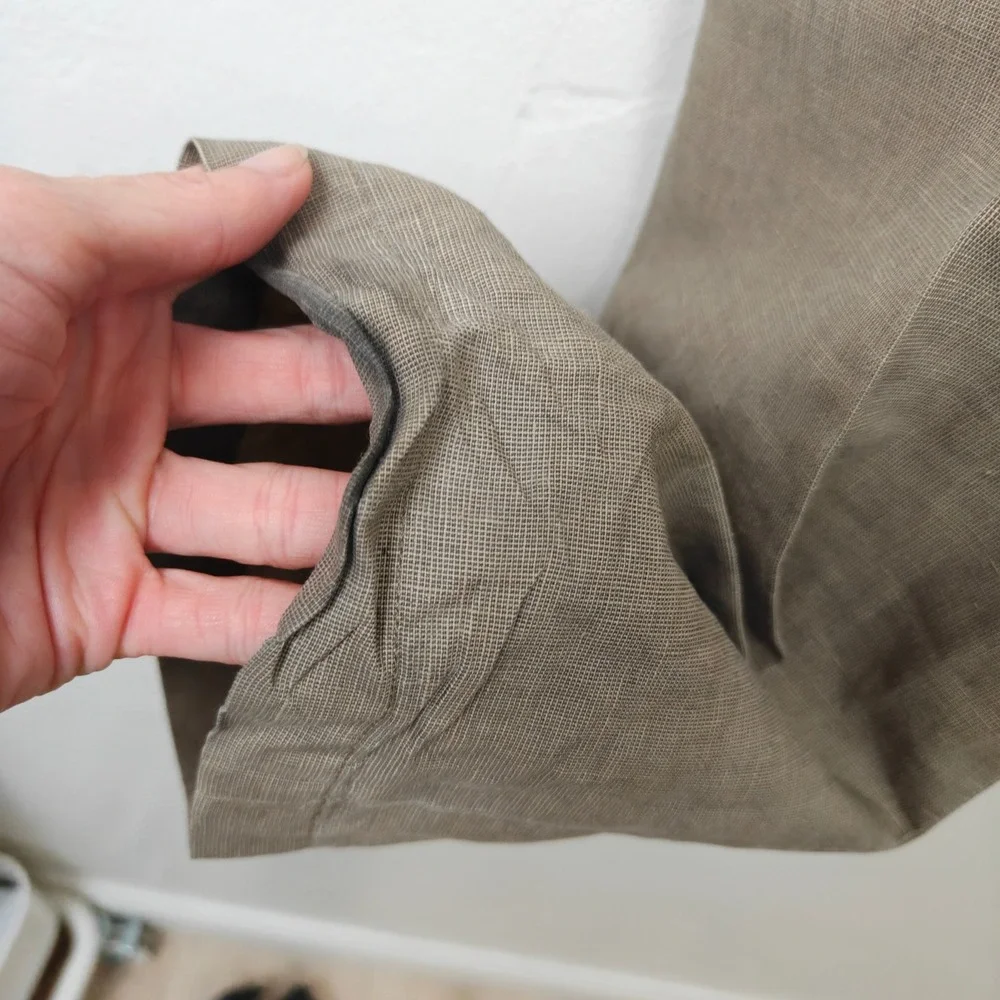 Apolis Civilian Chino Pants Mens 33 Tan Linen Cotton Blend Tailored Portugal